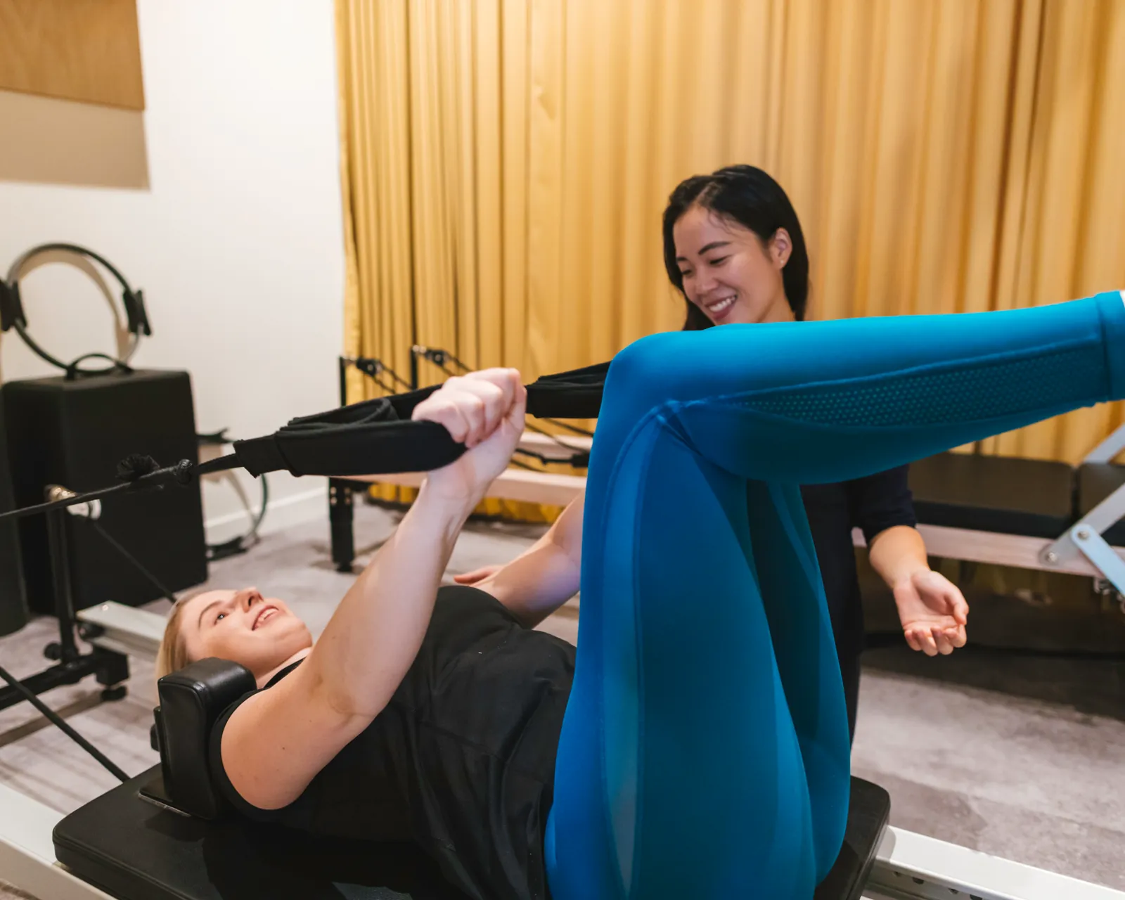 Group reformer Pilates class at Anytime Physio Newstead